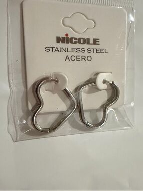 Nicole Stainless Steel Heart earrings